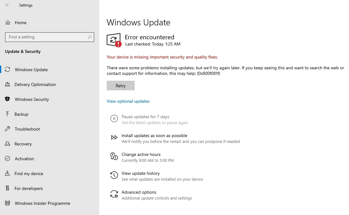 如何修复Windows 10  LTSC 21H2 KB5060533 安装受阻/失败的问题